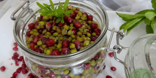 Mungobohnen-Granatapfel-Salat